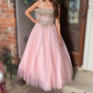 Jovani Sweetheart Strapless Corset Dress